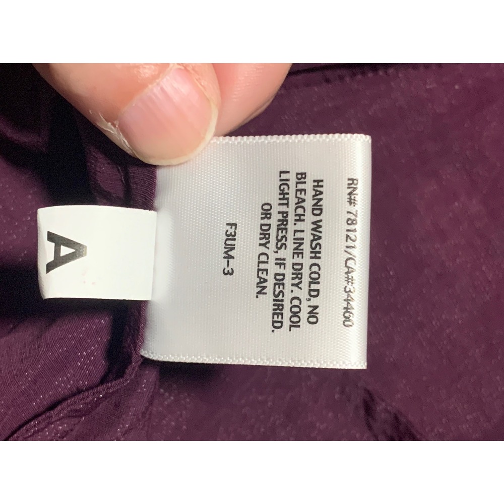 Eileen Fisher Womens Metallic Cotton Blend Hooded Jacket Purple Plum Medium - Picture 9 of 9